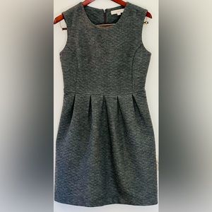 LOFT grey gray fit and flare sleeveless dress - US 4